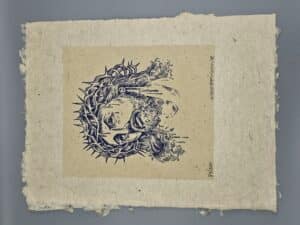 Zeefdruk Jezus Blauw