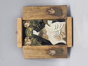 Maria van Smarten glas geschilderd 1966